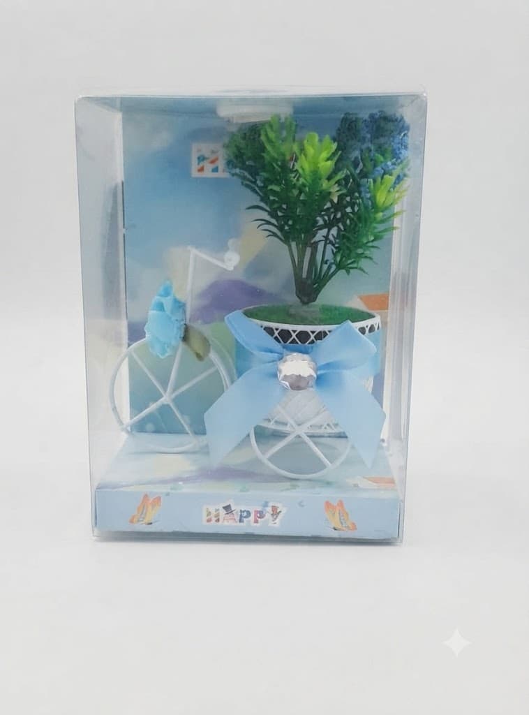 Tricycle White Cycle With Blue Flowers