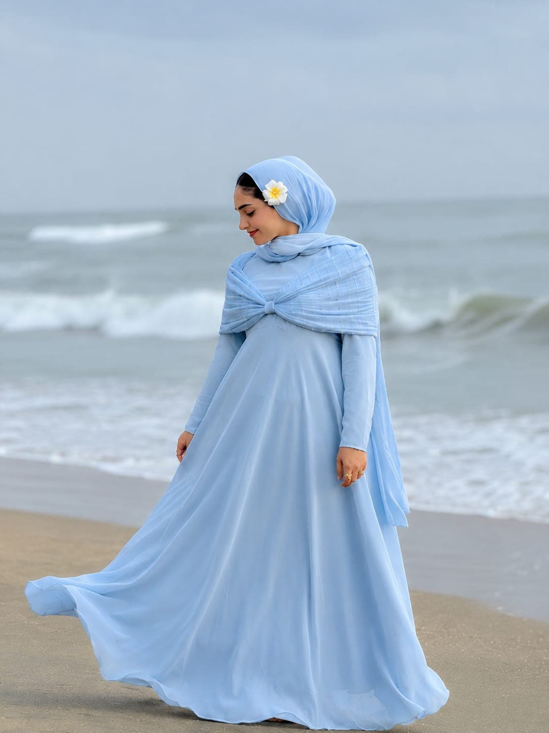 Graceful CEY & Net Arabic Maxi Gown Ensemble